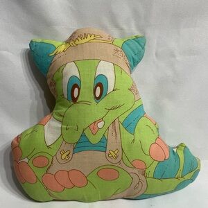 Vintage TINY DINO BABY STEGGIE Plush Cartoon Pillow 1987 United Feature Syndicat